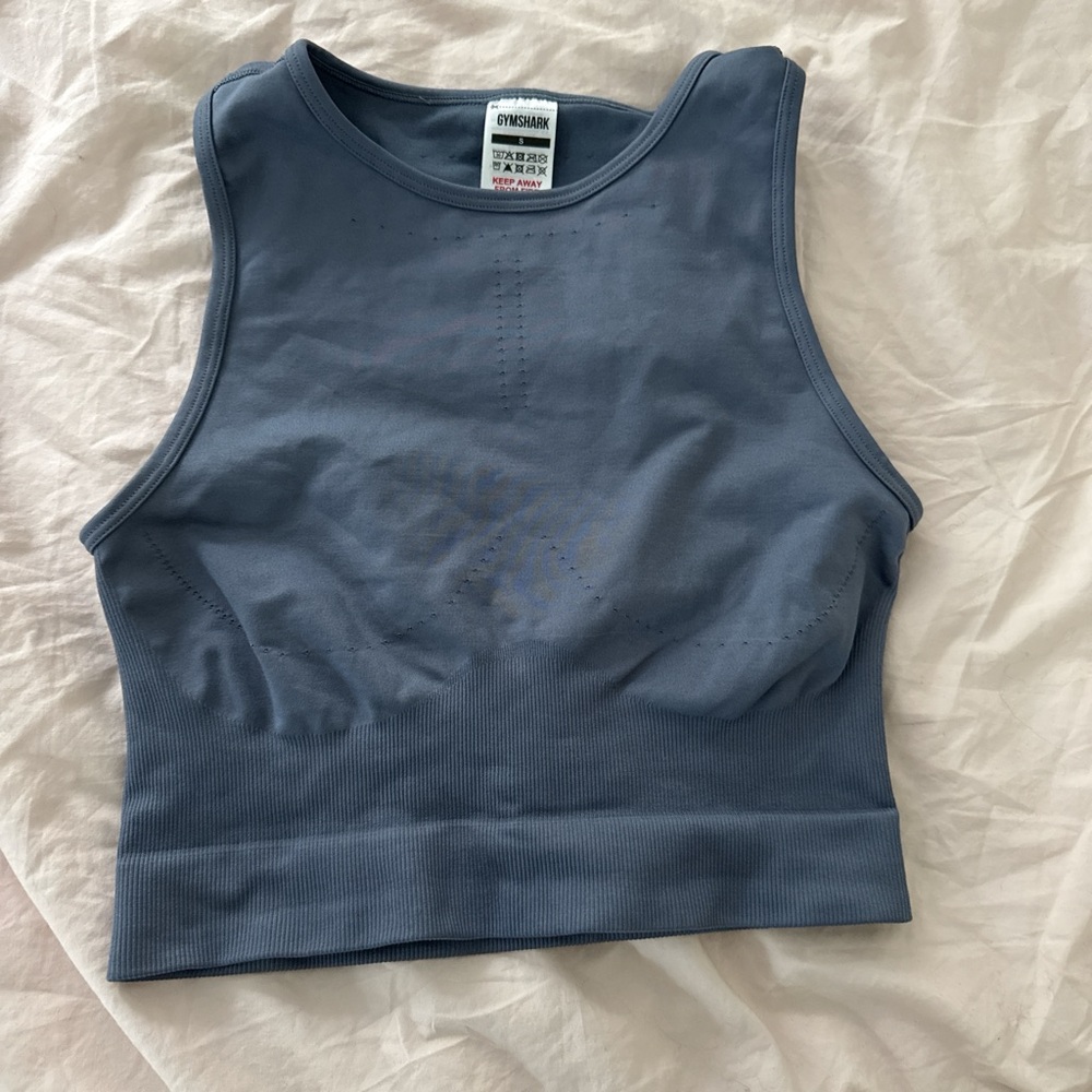 Gymshark Slate Blue Seamless Crop Tank